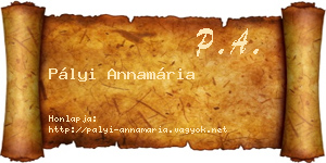 Pályi Annamária névjegykártya